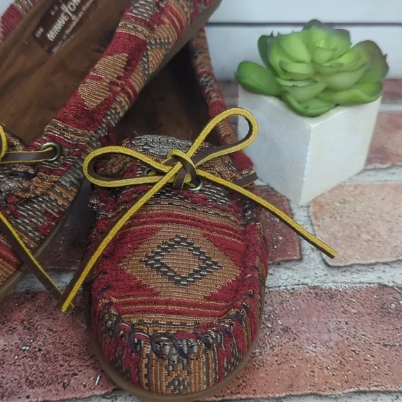 Minnetonka Baja Tapestry Southwestern‎ Boho Slip On Loafer Moccasin Women's 6.5 - Picture 6 of 16